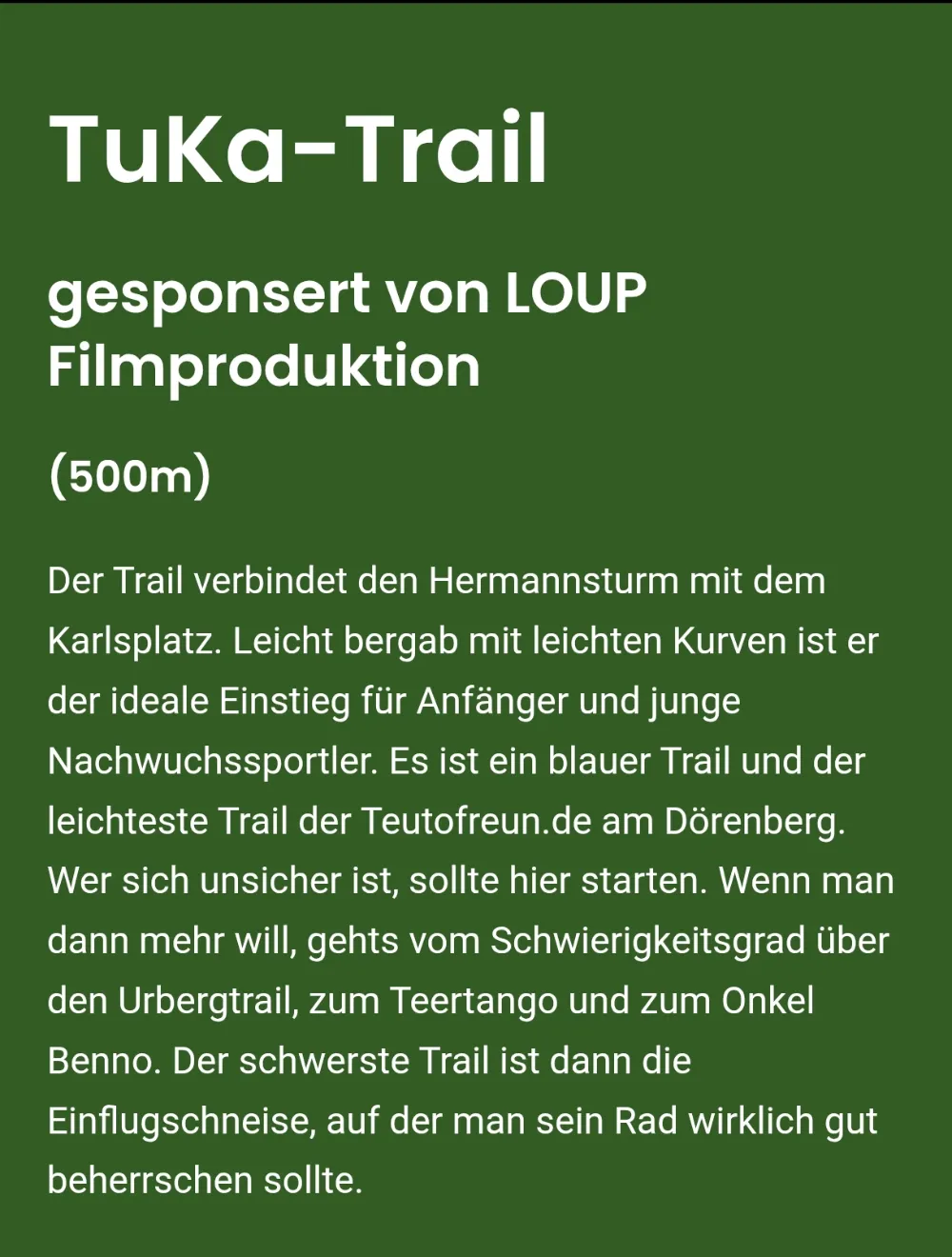 offizieller MTB Trail